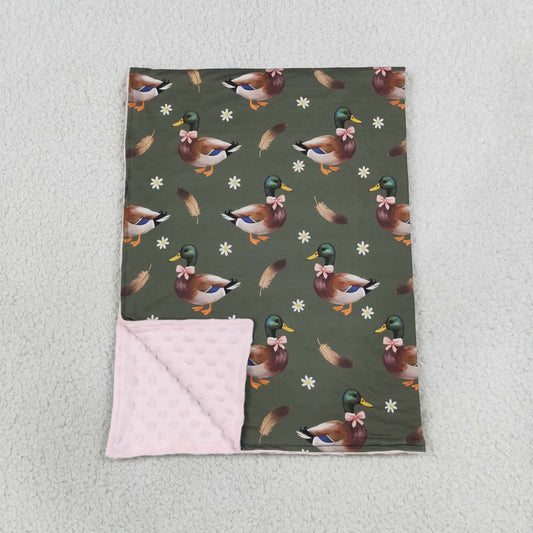 NEW RTS NO MOQ Blankets BL0283 Baby Girls Flowers Ducks Hunting Blankets