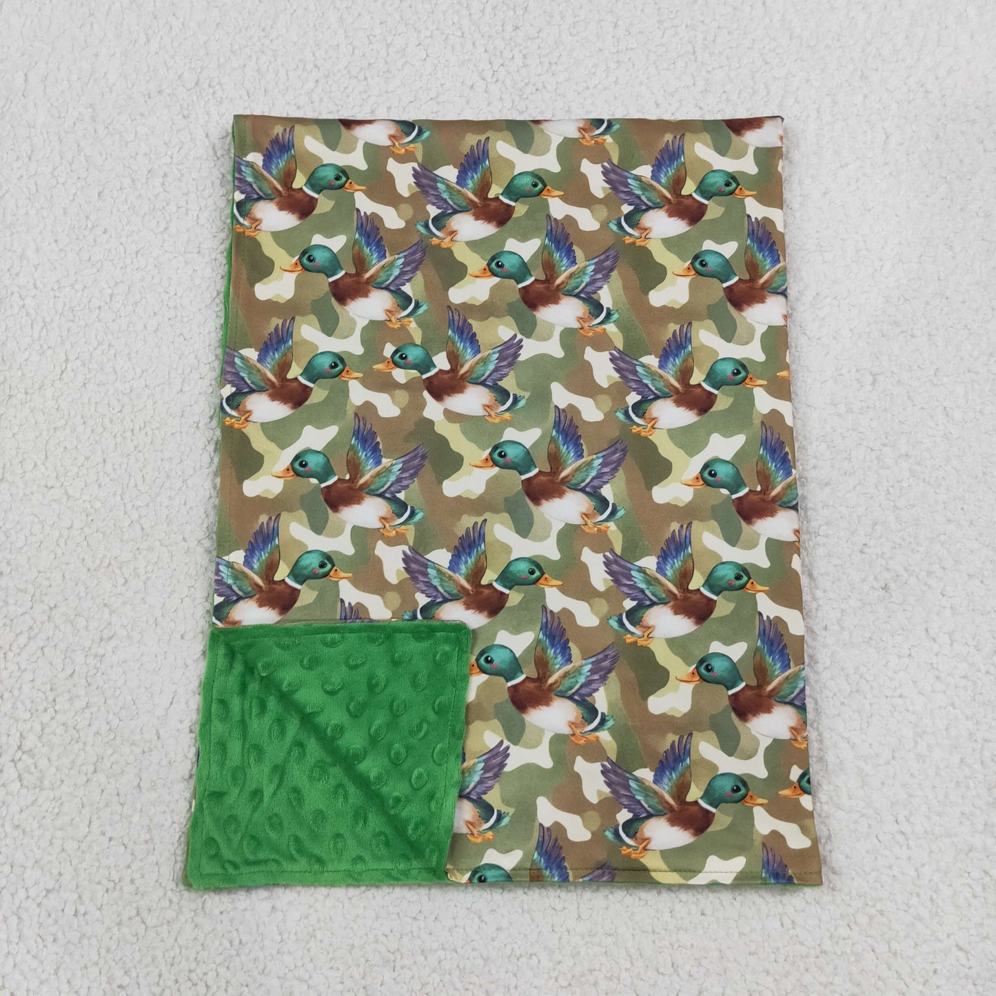 NEW RTS NO MOQ Blankets BL0286 Baby Boys Mallard Ducks Camouflage Hunting Minky Blankets