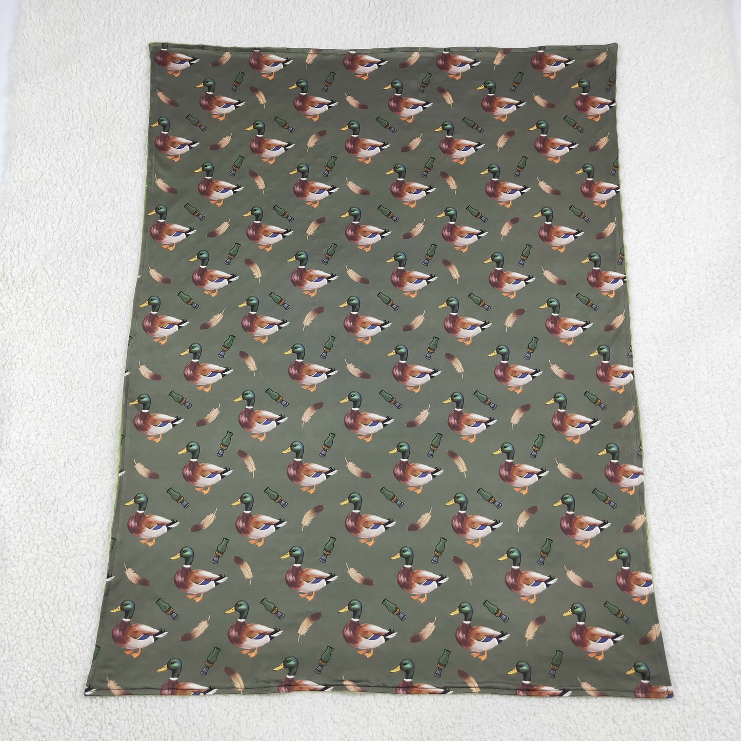 NEW RTS NO MOQ Blankets BL0287 Baby Boys Green Ducks Calls Hunting Blankets