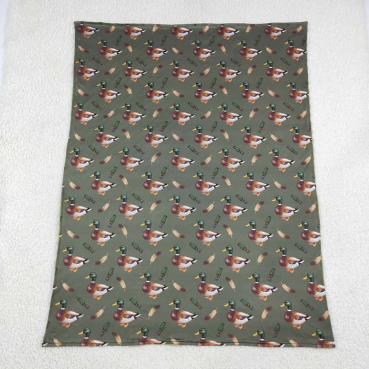 NEW RTS NO MOQ Blankets BL0287 Baby Boys Green Ducks Calls Hunting Blankets
