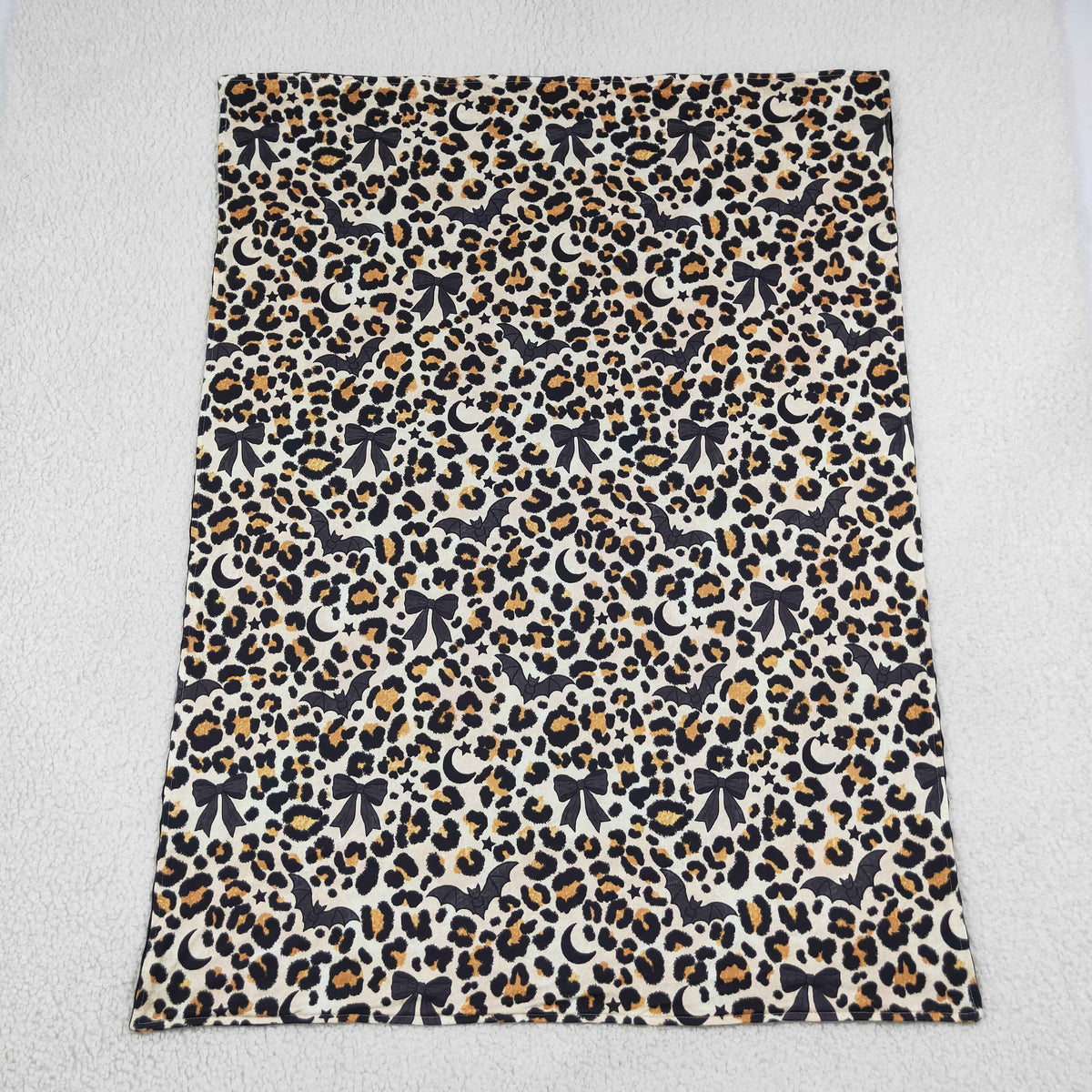 NEW RTS NO MOQ Blankets BL0290 Baby Boys Black Bows Bats Leopard Halloween Blankets
