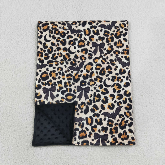 NEW RTS NO MOQ Blankets BL0290 Baby Boys Black Bows Bats Leopard Halloween Blankets