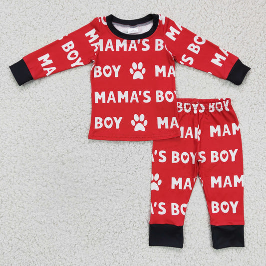 BLP0144 Boys MAMAS BOY red long-sleeved trousers suit