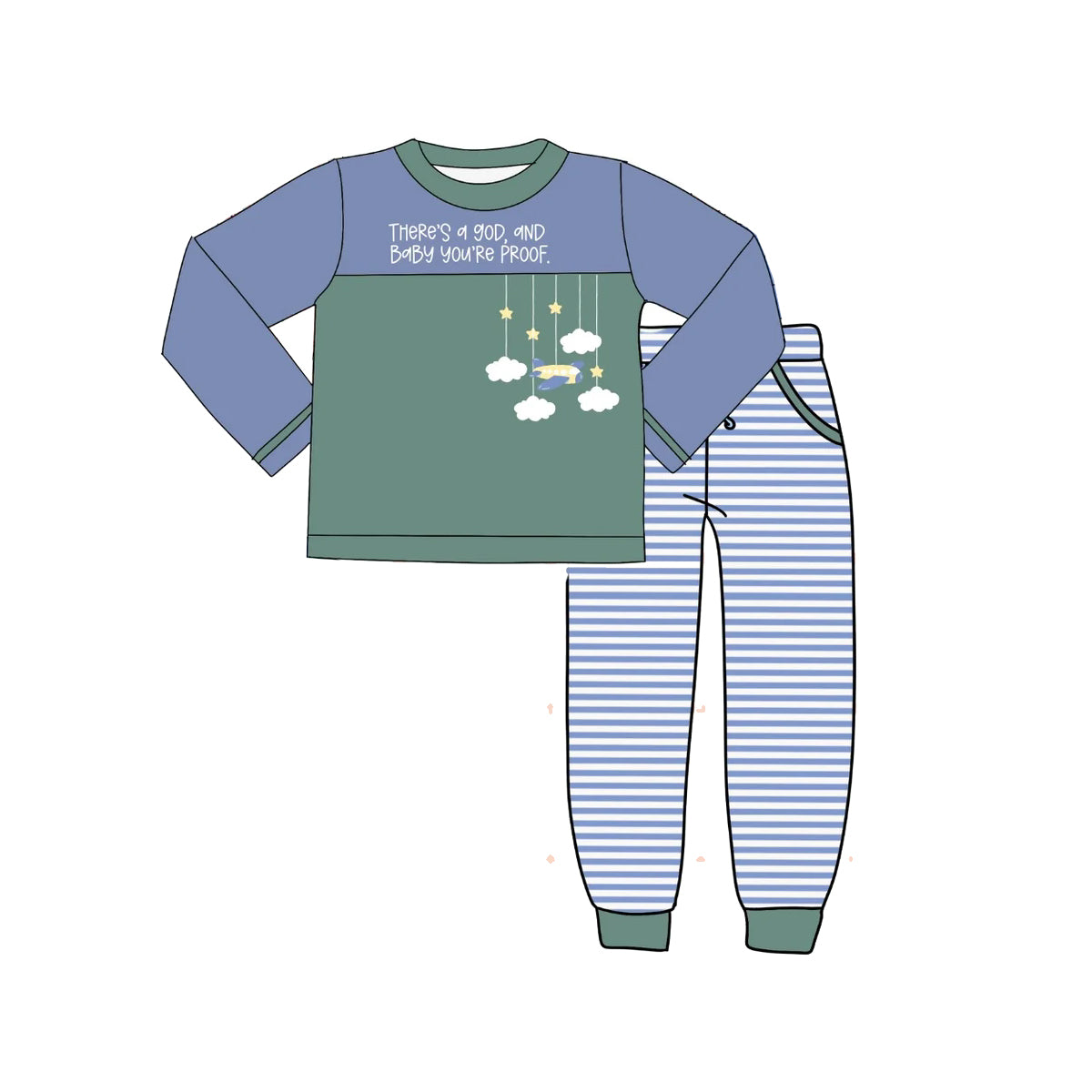 5.19BLP1072 Boys Striped Blue Suit