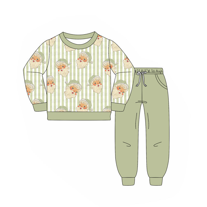 5.19BLP1074 Boys Santa Claus Green Suit