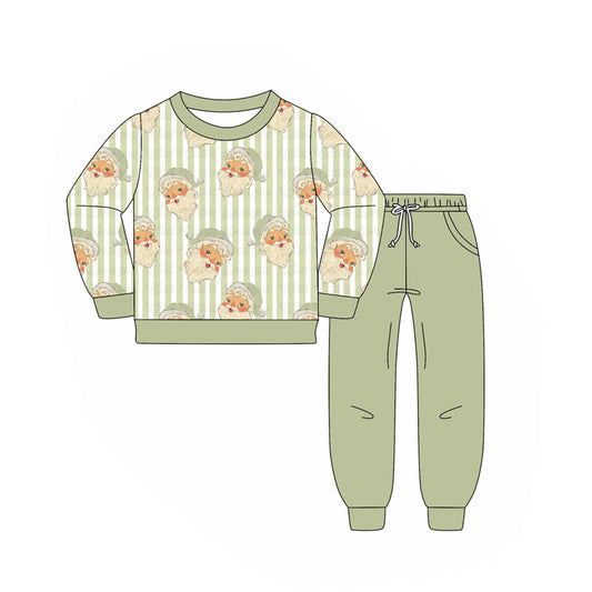 5.19BLP1074 Boys Santa Claus Green Suit