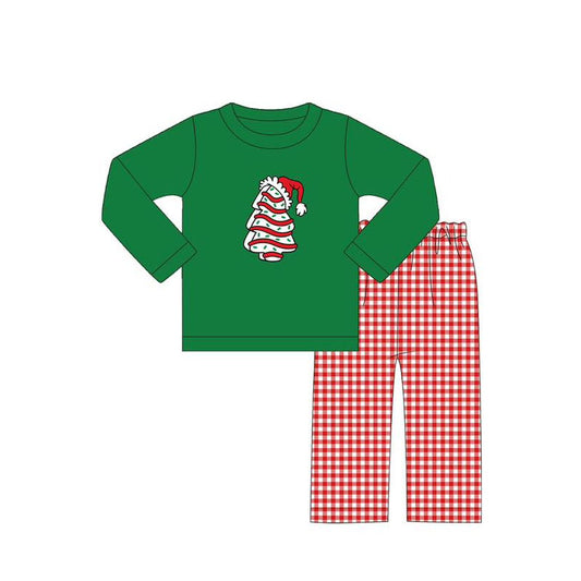 5.28BLP1082 Christmas Tree Green Boy Stripe Set