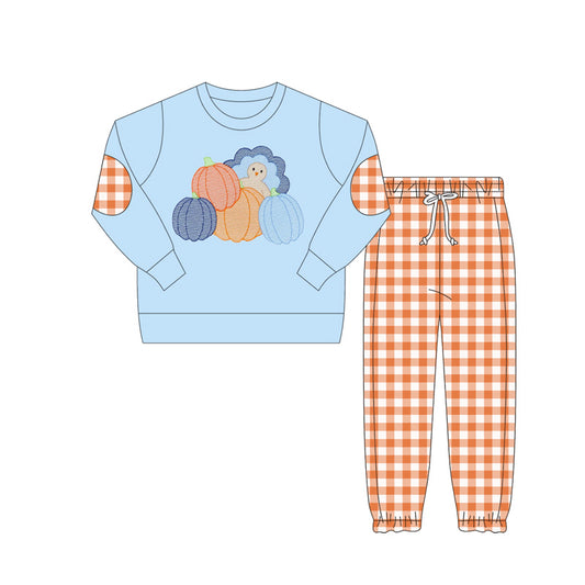 6.5BLP1094 Pumpkin Turkey Plaid Set