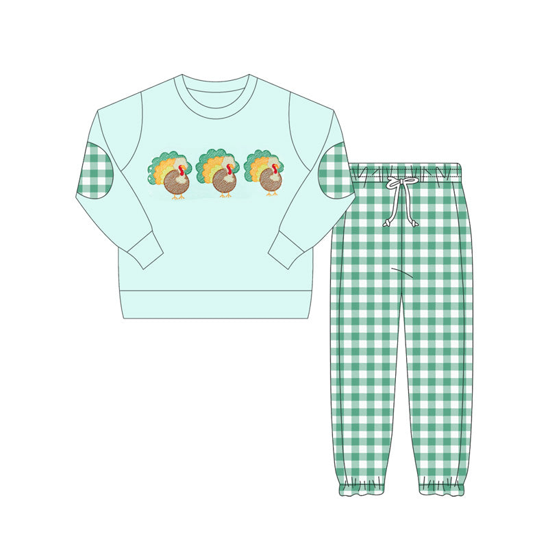 6.5BLP1095 Green Turkey Plaid Set