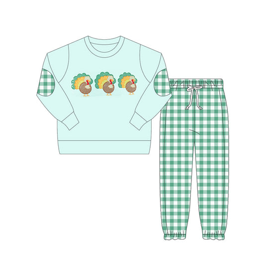 6.5BLP1095 Green Turkey Plaid Set