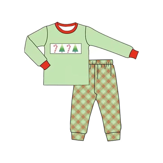 6.10BLP1111 Christmas tree green long-sleeved suit