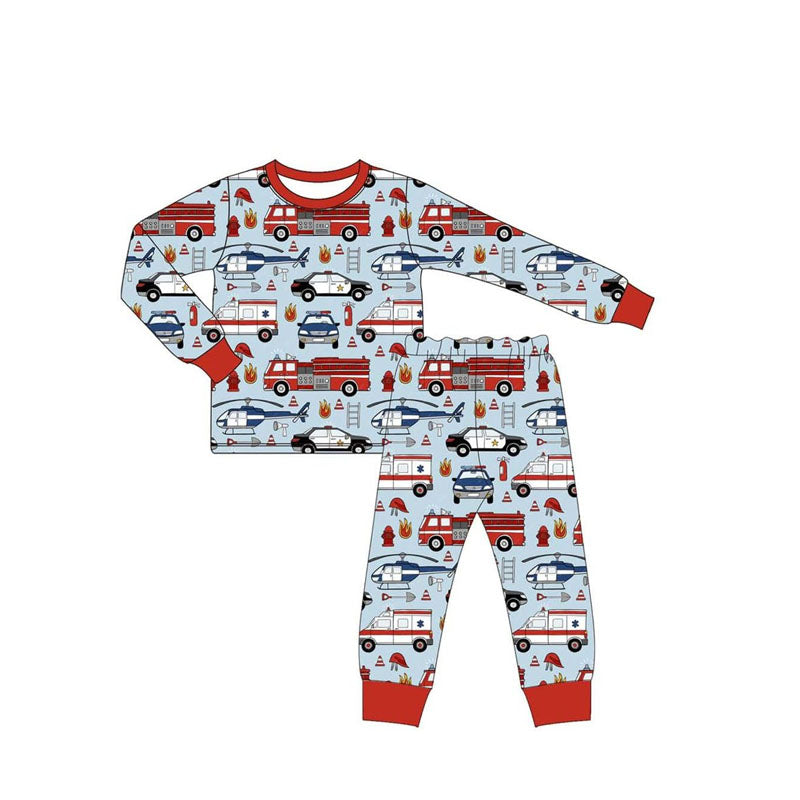 6.13BLP1115 Fire truck long sleeve suit