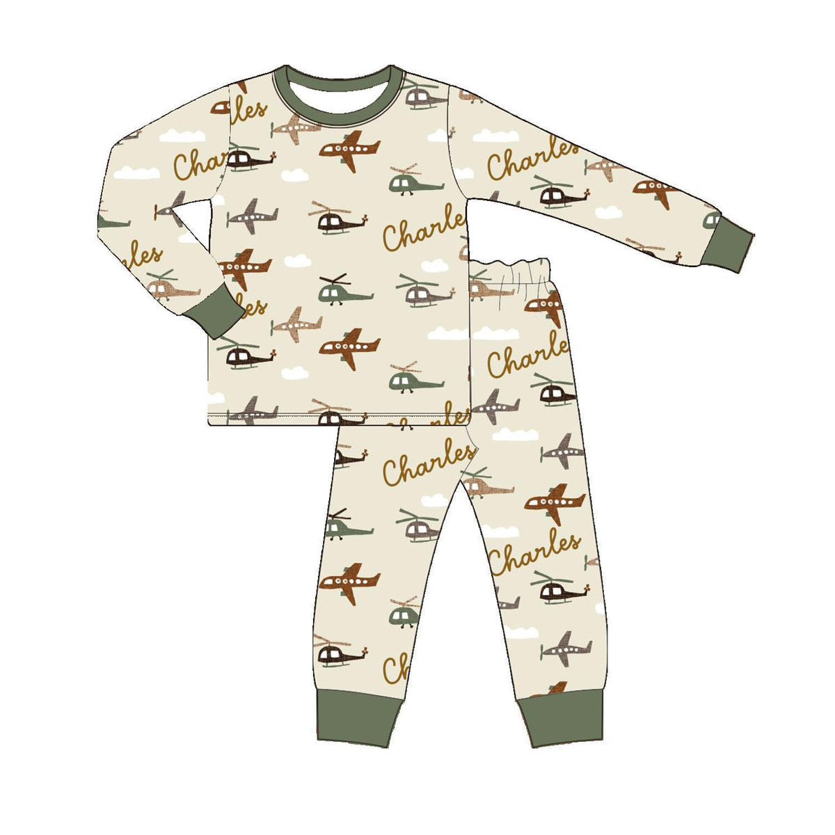 6.13BLP1120 Airplane Boys Long Sleeve Suit