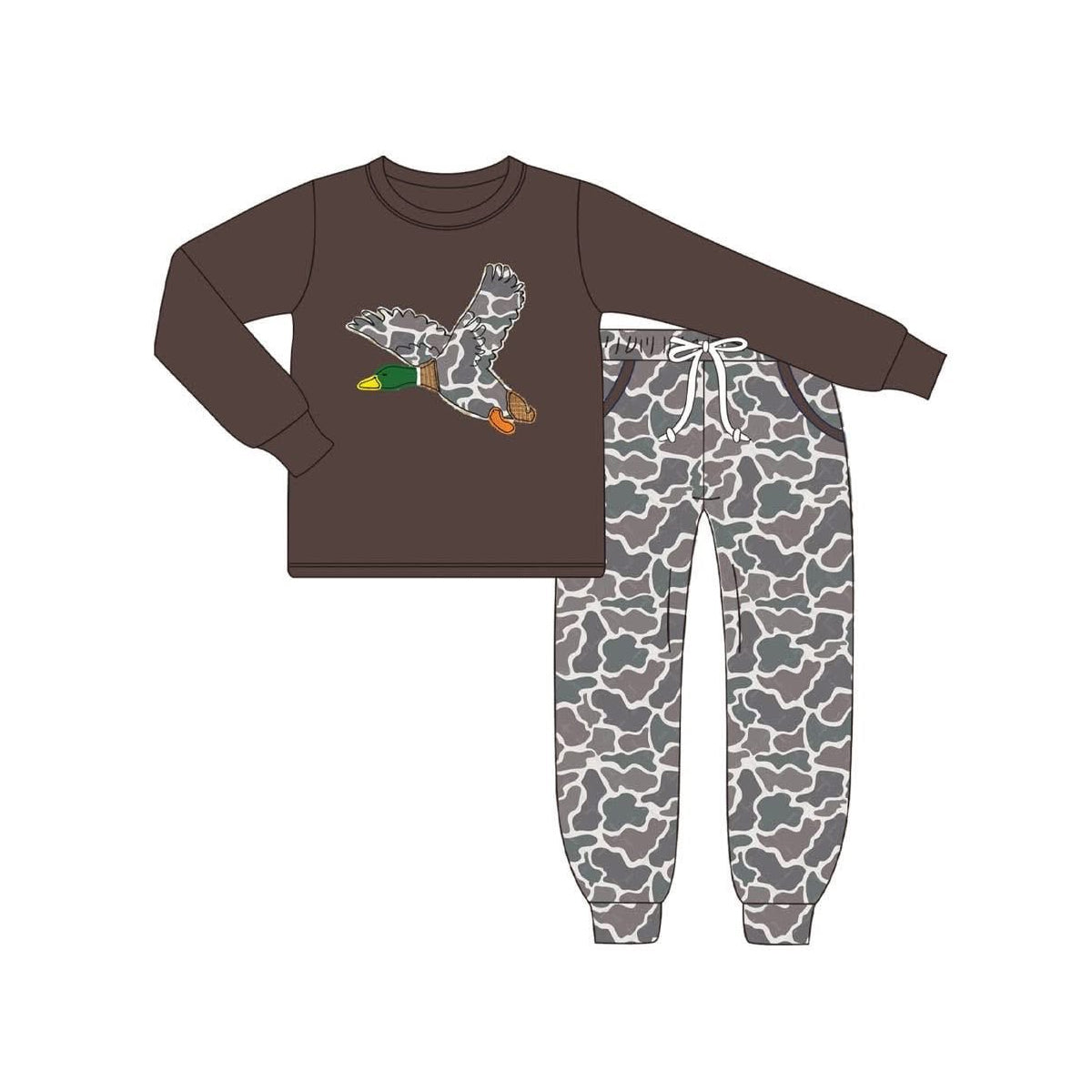 6.13BLP1123 Brown Duck Boys Long Sleeve Suit
