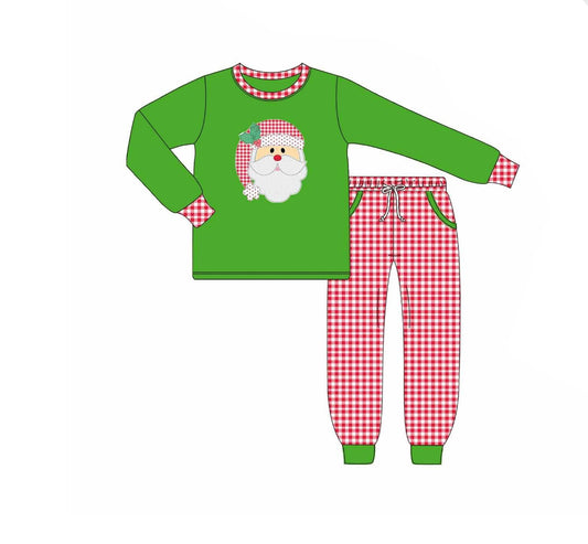 6.13BLP1127 Green Santa Claus long-sleeved suit