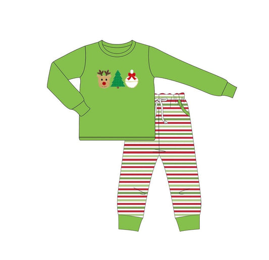 6.13BLP1128 Green Christmas Tree Long Sleeve Suit