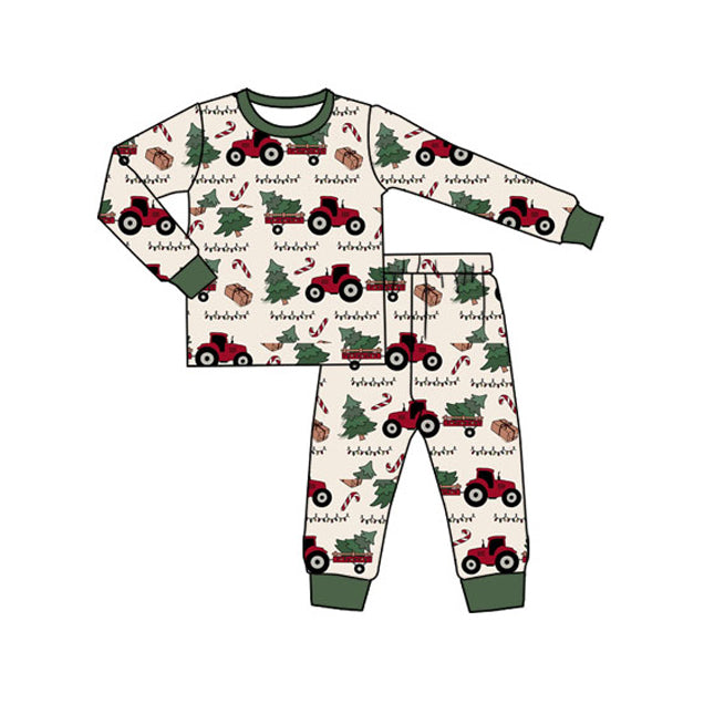 7.5BLP1160 Christmas Tree Car Long Sleeve Suit