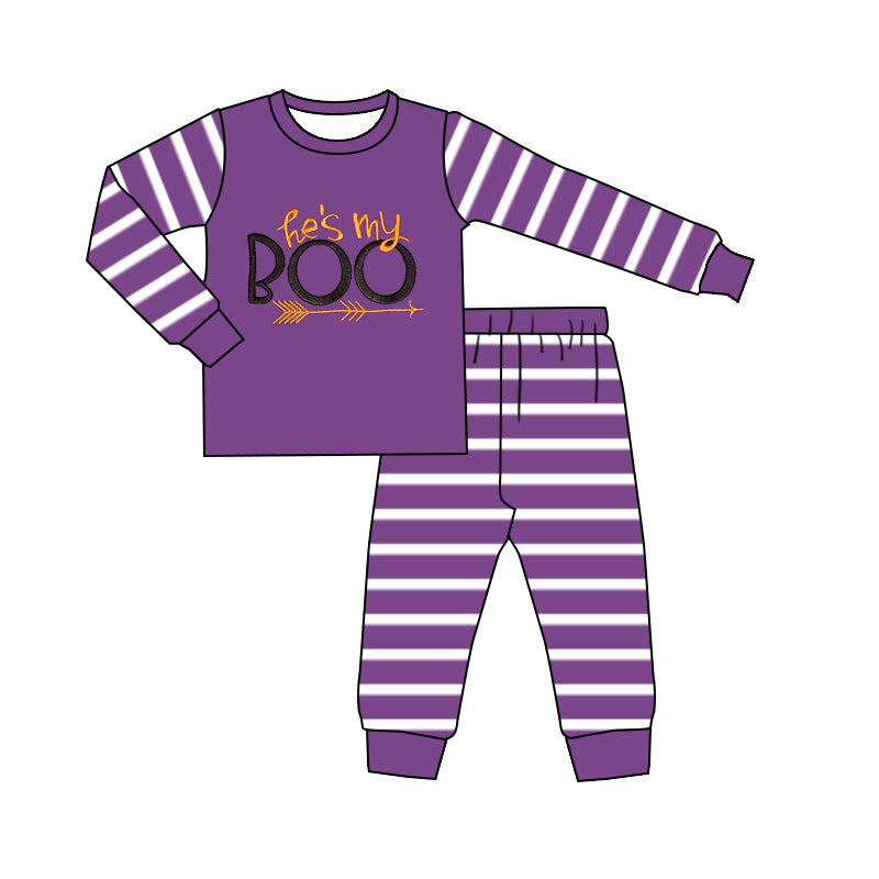 7.7BLP1164boo purple striped long-sleeved suit