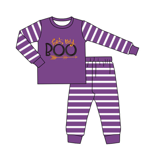 7.7BLP1164boo purple striped long-sleeved suit