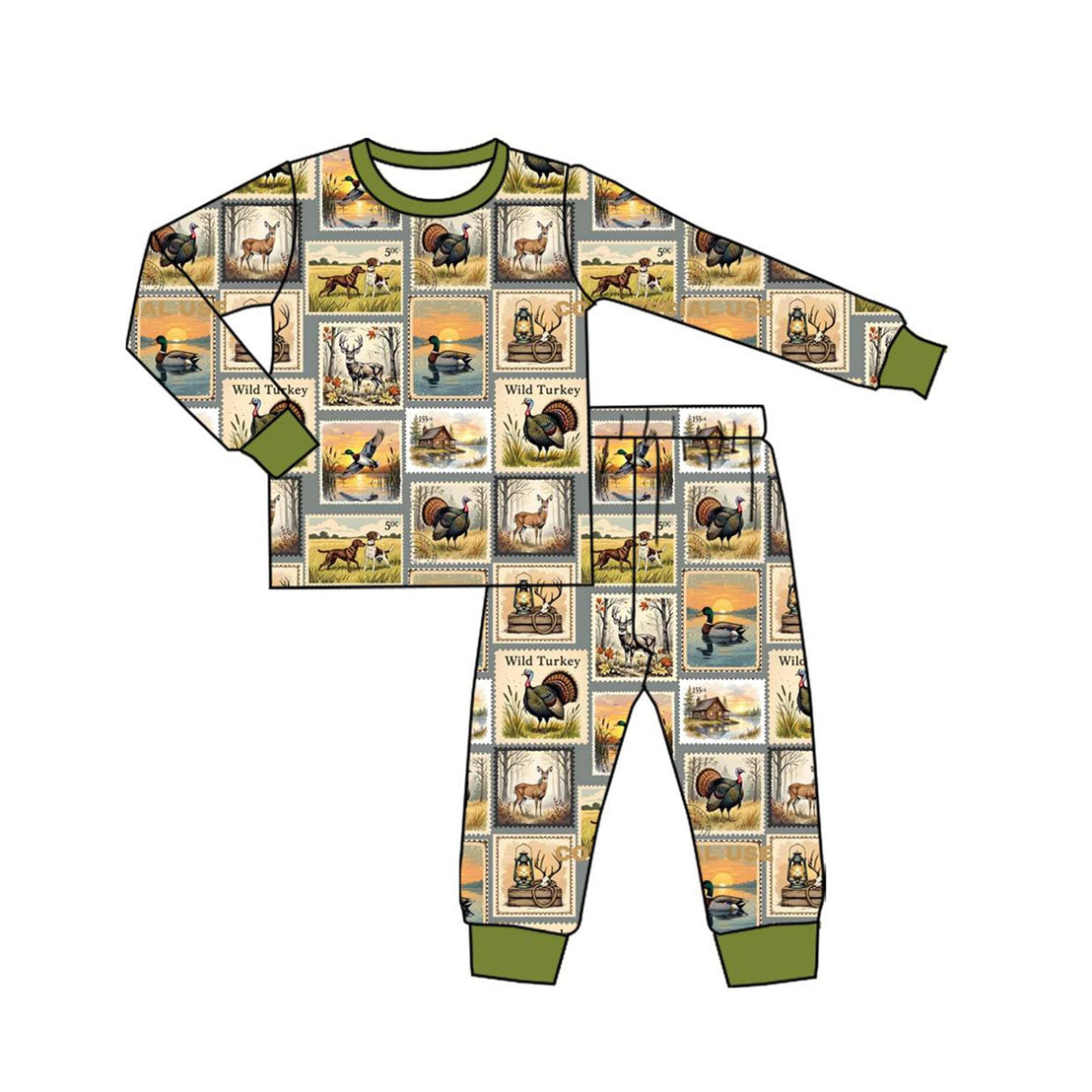 X820 BLP1233 Cartoon Boy Green Suit