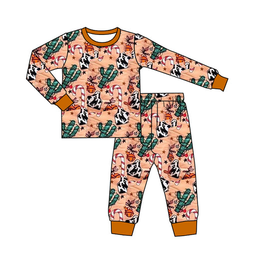 X911 BLP1254 Cactus Cow Long-Sleeved Pajama Set
