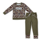 RTS NO MOQ Sibling Baby Boys Embroidery Mama's Boy Camo Top Pockets Pants Clothes Sets