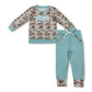 RTS NO MOQ Sibling Baby Boys Embroidery Mama's Boy Camo Top Pockets Pants Clothes Sets