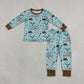 NEW RTS NO MOQ milk silk BLP1485 Baby Boys Little Cowboys Boots Top Pant Western Pajamas Sets