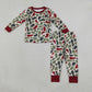 NEW RTS NO MOQ milk silk BLP1496 Baby Boys Green Red Camo Top Pant Christmas Pajamas Sets