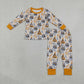 NEW RTS NO MOQ milk silk BLP1534 Baby Boys Stars Lights Top Pant Happy New Year Pajamas Sets