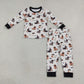 NEW RTS NO MOQ milk silk BLP1548 Baby Boys Ghost Pumpkin Dogs Top Pockets Joggers Halloween Clothes Set