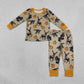 NEW RTS NO MOQ milk silk BLP1556 Baby Boys Pumpkins Ducks Turkey Top Pant Thanksgivings Pajamas Set