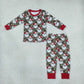 NEW RTS NO MOQ milk silk BLP1600 Baby Boys Green Camo Santa Top Pant Christmas Pajamas Sets