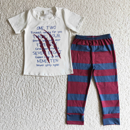 BSPO0034 Boys ONE TWO short-sleeved striped trousers suit