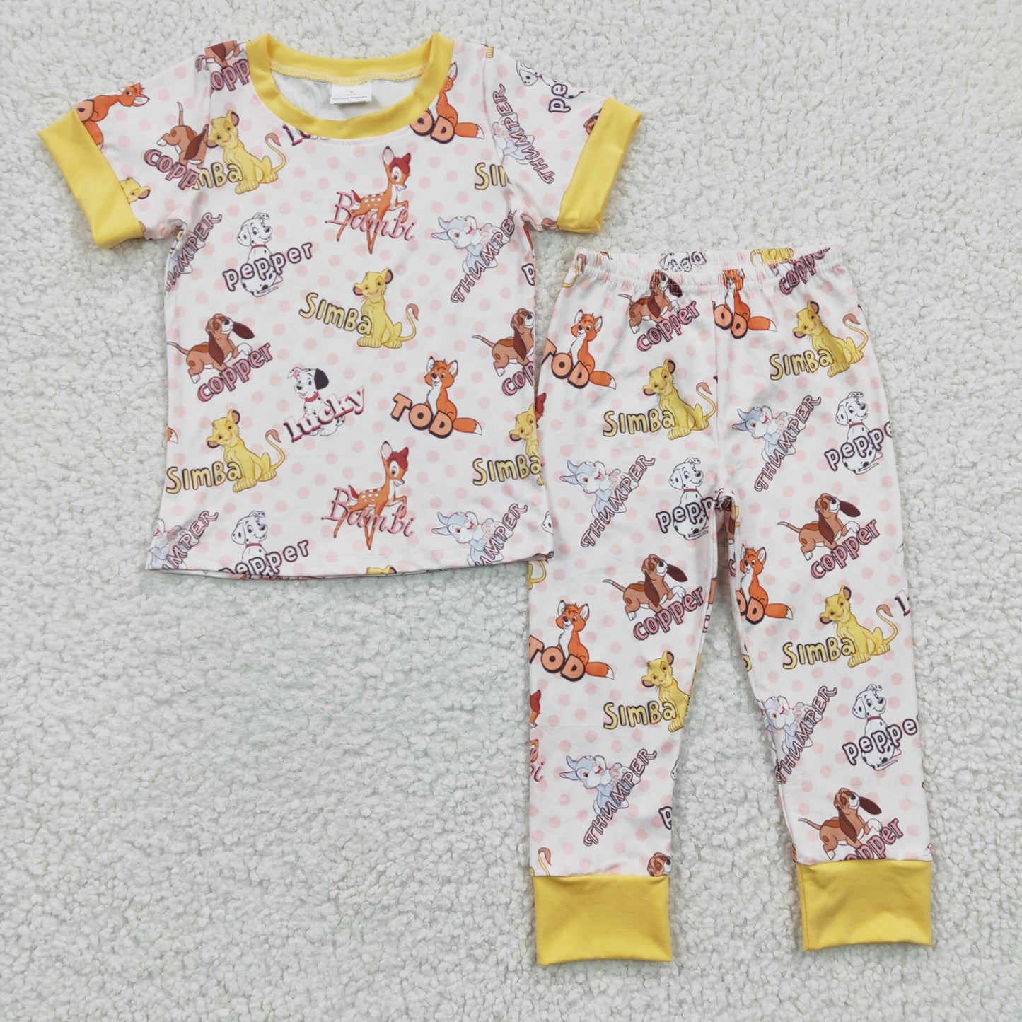 BSPO0078 Boys animal Simba Bambi short-sleeved trousers suit