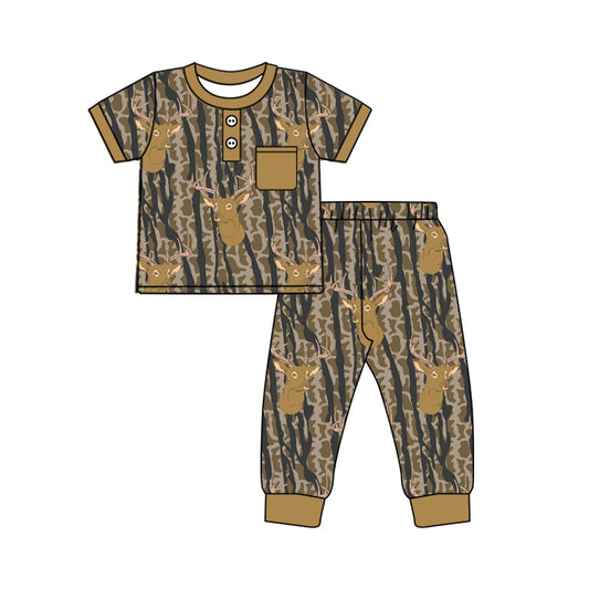 X926 BSPO0599 Camouflage Deer Cartoon Boy Set