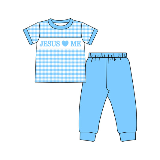 X926 BSPO0600 Letter Plaid Cartoon Boys Set