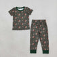 NEW RTS NO MOQ milk silk BSPO0702 Baby Boys Green Ducks Calls Top Pockets Joggers Hunting Clothes Set