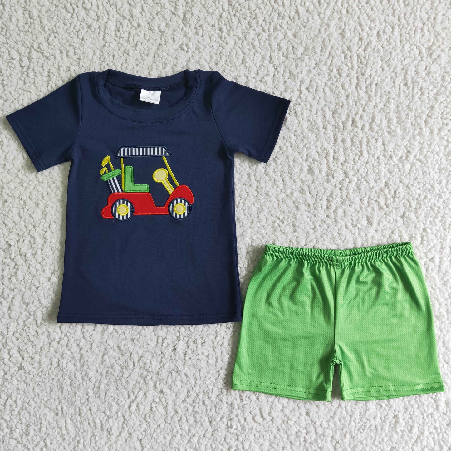 Green Boys Short Sleeve Suit