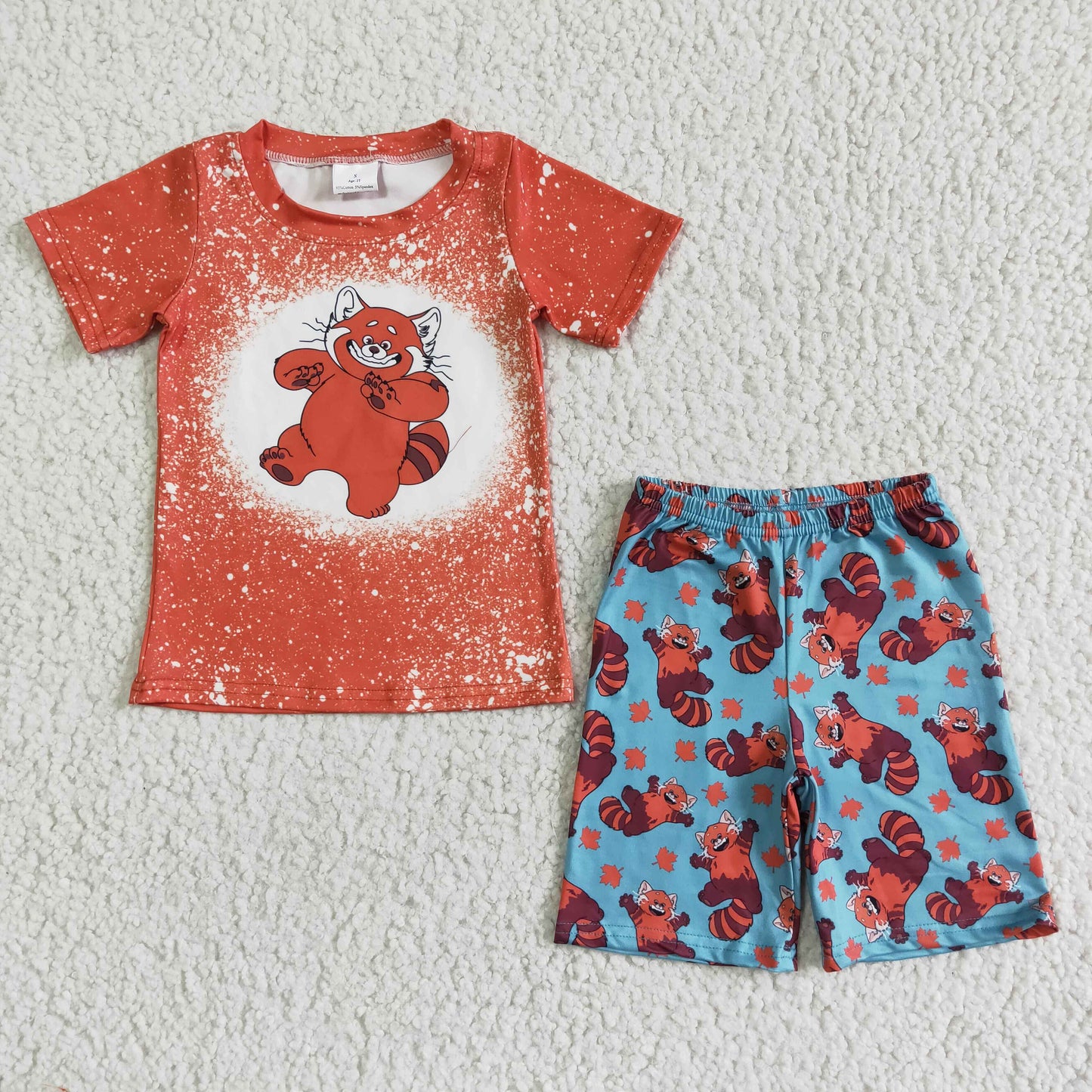 Cartoon Bear Short Sleeve Shorts Set