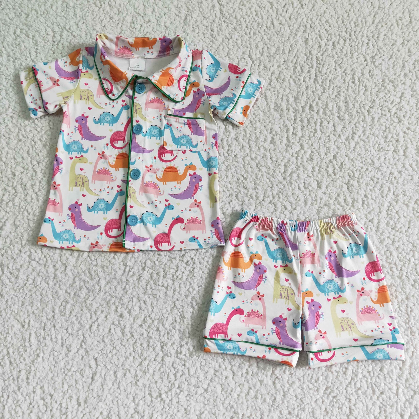 BSSO0052 Dinosaur girl pajama set