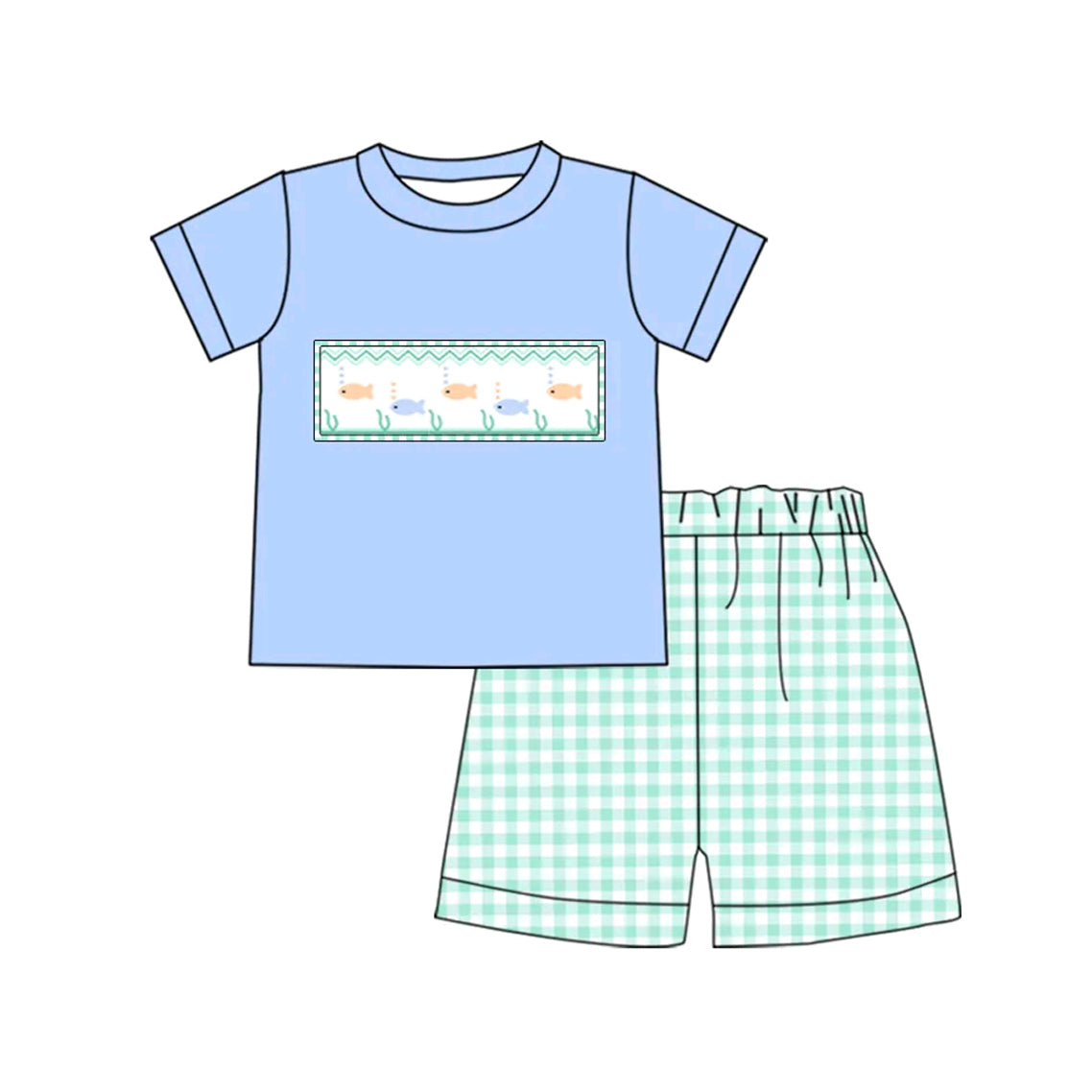 BSSO1323 blue short-sleeved suit