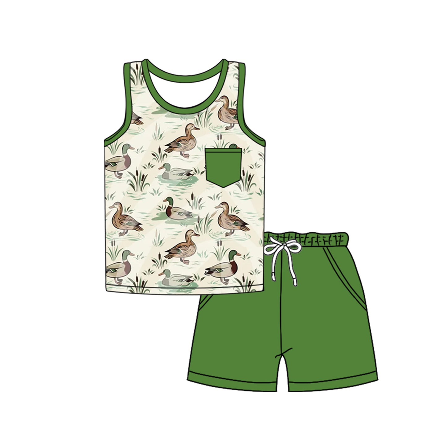3.1BSSO1340 Green Pocket Duck Set