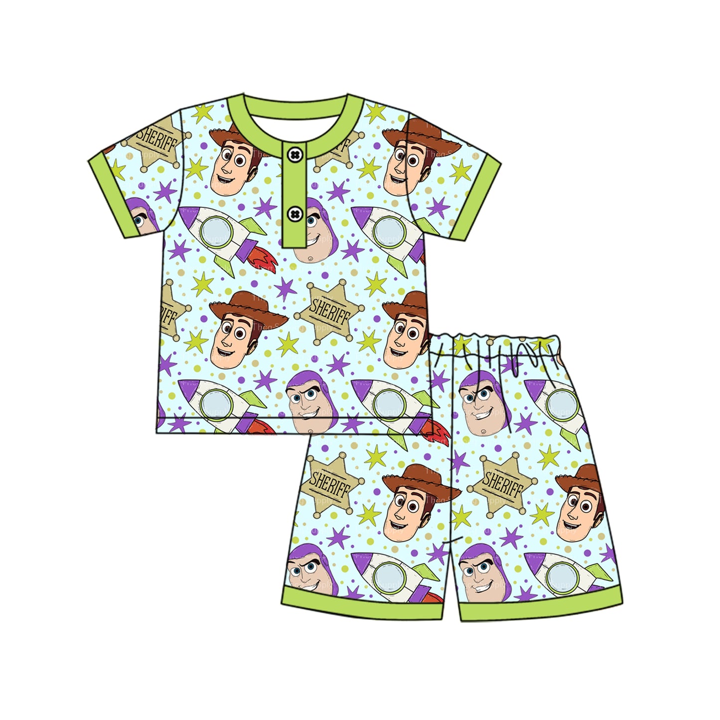 3.1BSSO1371 Cartoon Boy Summer Suit
