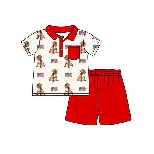 4.4BSSO1488 Red National Day Boys Suit