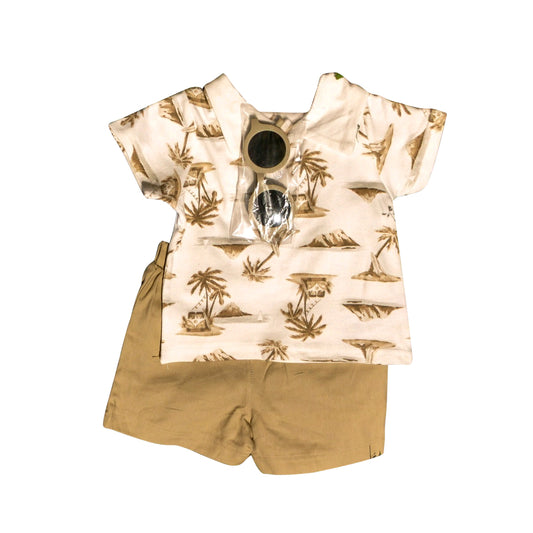 5.1BSSO1533 Coconut Brown Short Sleeve Suit