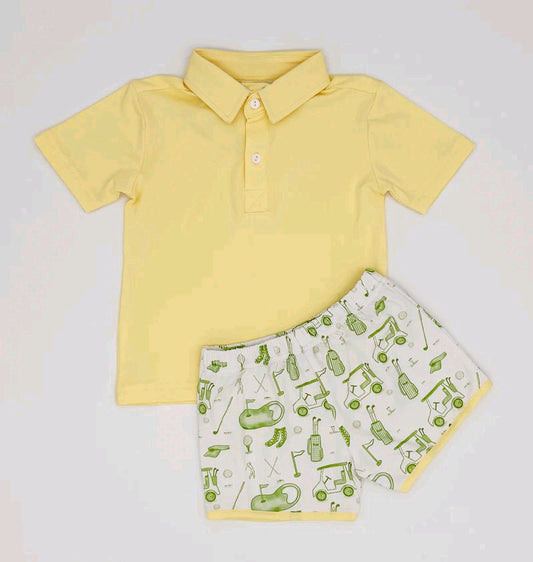 6.7BSSO1546 Yellow short-sleeved suit