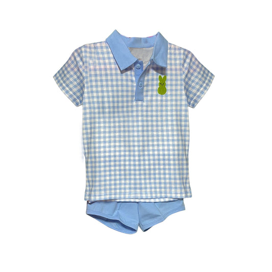X930 BSSO1551 Plaid Rabbit Blue Set