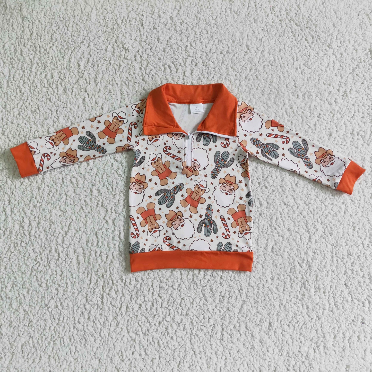 BT0068 Boys Gingerbread Cactus Long Sleeve Top