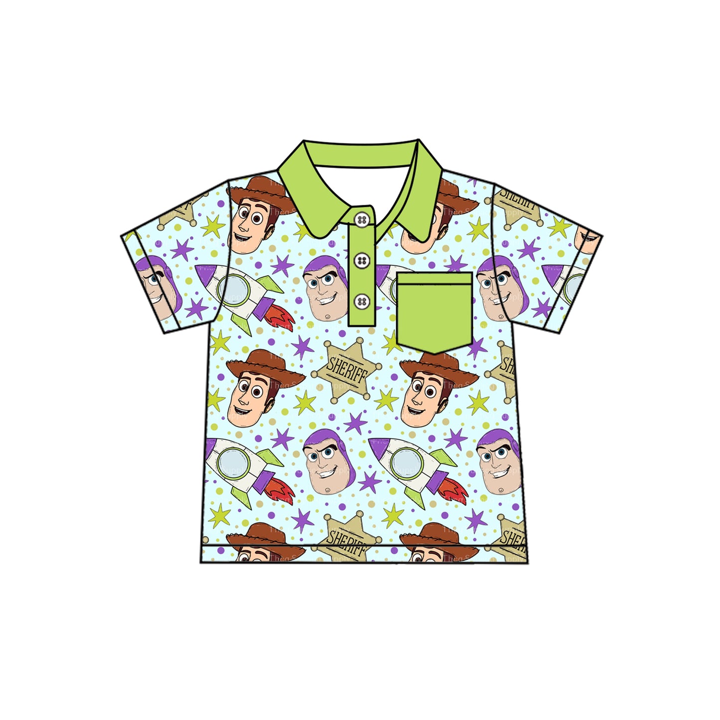 3.7BT1195 Cartoon Pocket Top